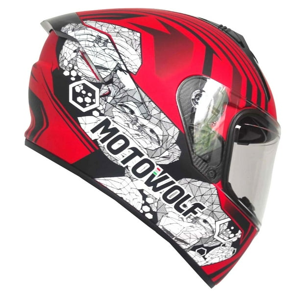 Casco De Protección Para Motociclismo Orangutan Motowolf MDL0101