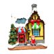thumbnail image 4 of Resina Escena De Navidad Snow House Light Up Village Decor Asentada Santa, 4 of 5