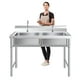 thumbnail image 2 of Lavafondos Doble Acero Inox. 120x60x90 cm. Con Grifería, 2 of 10
