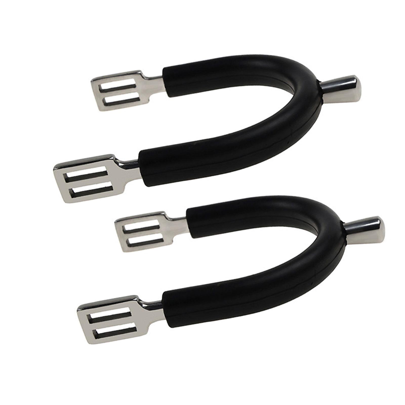 Magideal - Pack De 2 Espuelas Para Caballo, Tipo Inglés, Equipamiento Rubberizado, Equipamiento De Equitación, Bota De Competición, Espuelas Para Enlazar Para Ho