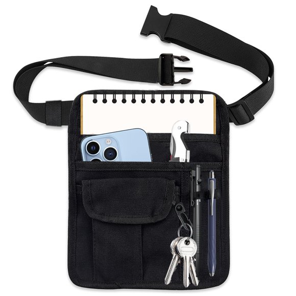 Bolsa de Cintura ZMD 22x18,5 cm Lona Negra Ajustable