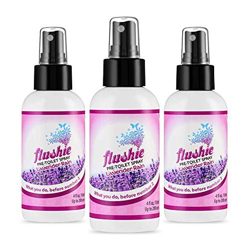 Desodorizante de inodoro Flushie en aerosol para antes del baño, lavanda, 4 ml, paquete de 3