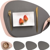 Aura Zeus - Set 4 Individuales + 4 Posavasos Impermeables Antimanchas 2 En 1