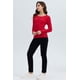 thumbnail image 4 of Polera Mujer Botón Rib Lisa Rojo Oscuro, 4 of 4