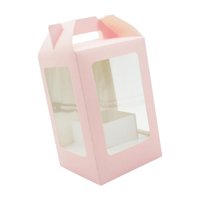 Magideal - Cajas De Embalaje Florales, Cajas Para Envolver Flores Con Asa, Cajas De Recuerdos Para Fiestas, Bolsas De Flores Para Graduación, Aniversario De Boda Rosa