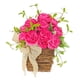 thumbnail image 2 of Corona De Cesta De Flores De Rosas Chinas Artificiales Hecha A Mano Para Ventana Y Porche Delantero, 2 of 3