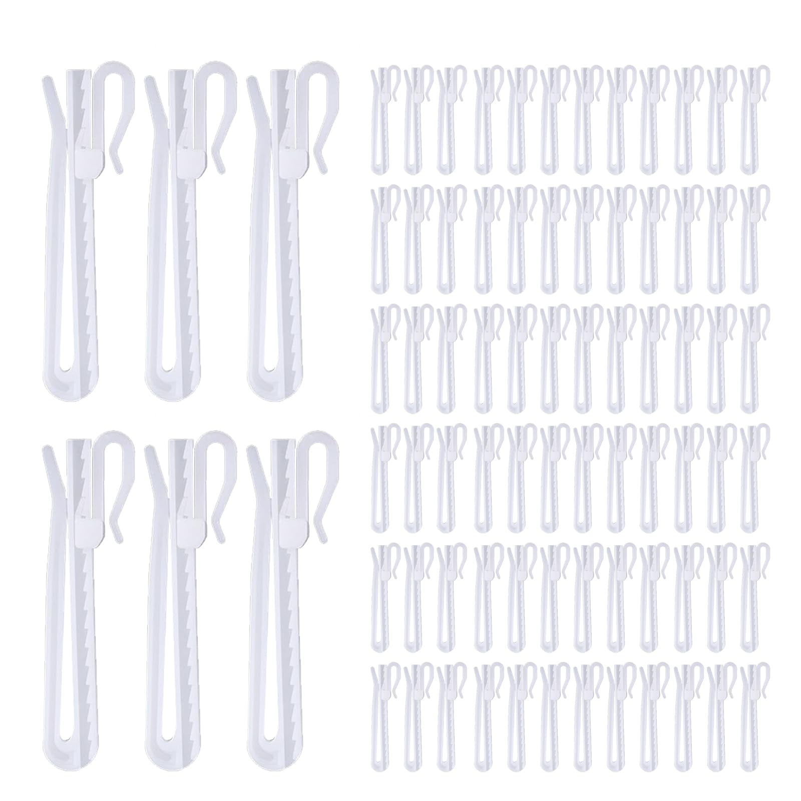 Ganchos Para Cortinas Senylanhxy, 80 Unidades, De Plástico, Con Pliegues Ajustables