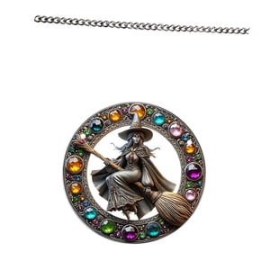 Magideal - Letrero Colgante Con Patrón De Escoba De Montada En Acrílico Con Cadena De Metal De 60 Cm, Decoración Decorativa De 20 X 20 Cm Para Dormitorios,