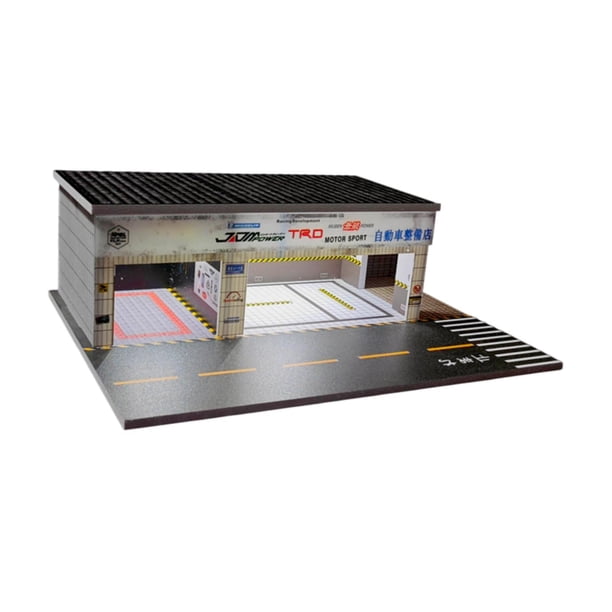 Diorama De Taller De Reparación De Automóviles A Escala 1/64, Adorno De Escritorio Para Hombres Entusiastas De Los Coches