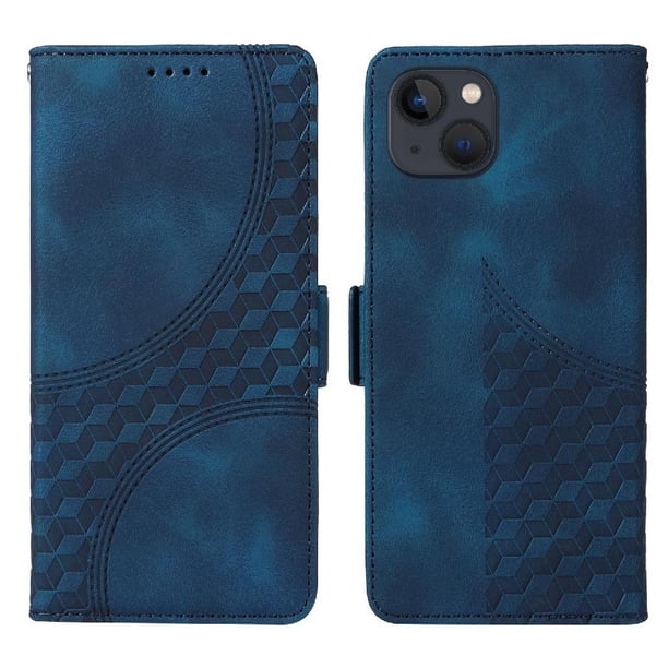 Carcasa FOXDOCK iPhone 13 de cuero PU, diseño acolchado clásico, protección contra caídas y rayones