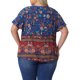 thumbnail image 2 of Agnes Orinda Blusas Boho de Talla Grande para Mujer con Cuello de Ojal Floral y Mangas Cortas con Volantes para Verano, Casual, Talla 4X, Azul Marino, 2 of 8