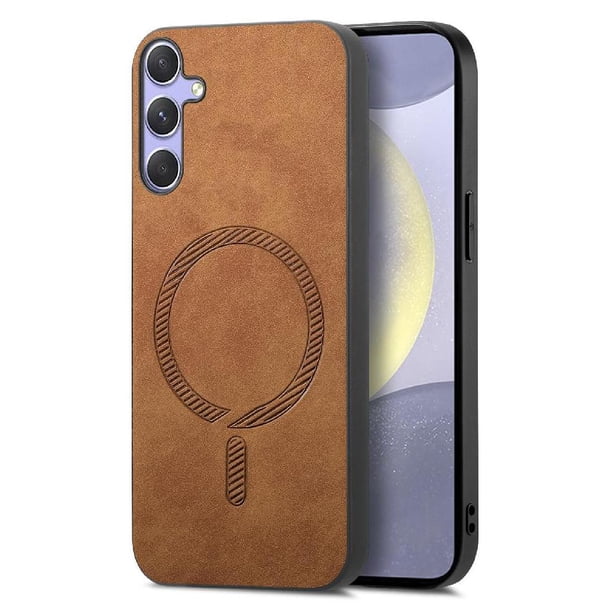 Magnetic Slim Case for Samsung Galaxy S25 Plus with Camera Guard & Anti-Scratch Back Brown