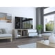 thumbnail image 3 of Rack TV 60" 1 Puerta 2 Cajones 58,4x158,4x45,6 Cm Café Y Blanco, 3 of 12