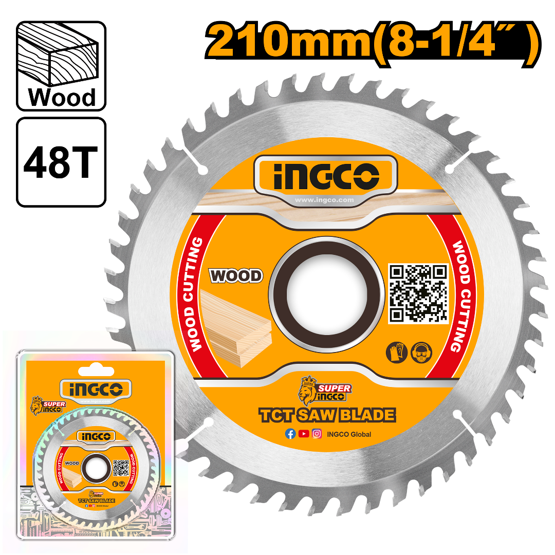 Disco Sierra Circular Ingco Madera 210 Mm 48T Tsb121022