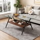 thumbnail image 3 of Rectangle Coffee Table with Tempered Glass top and Black Metal Legs, Modern Table for Living Room , Transparent Glass, 3 of 3