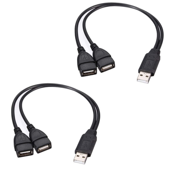 Adaptador USB Adaptermvp divisor Y de 2 puertos, 40 cm, paquete de 2