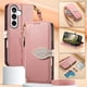 thumbnail image 4 of Funda tipo cartera FOXDOCK para Samsung Galaxy S26 con ranuras para tarjetas, soporte y cremallera - Pulsera larga rosa, 4 of 5