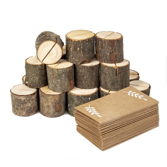 Soporte Jofefe 20 piezas de madera y 24 tarjetas kraft