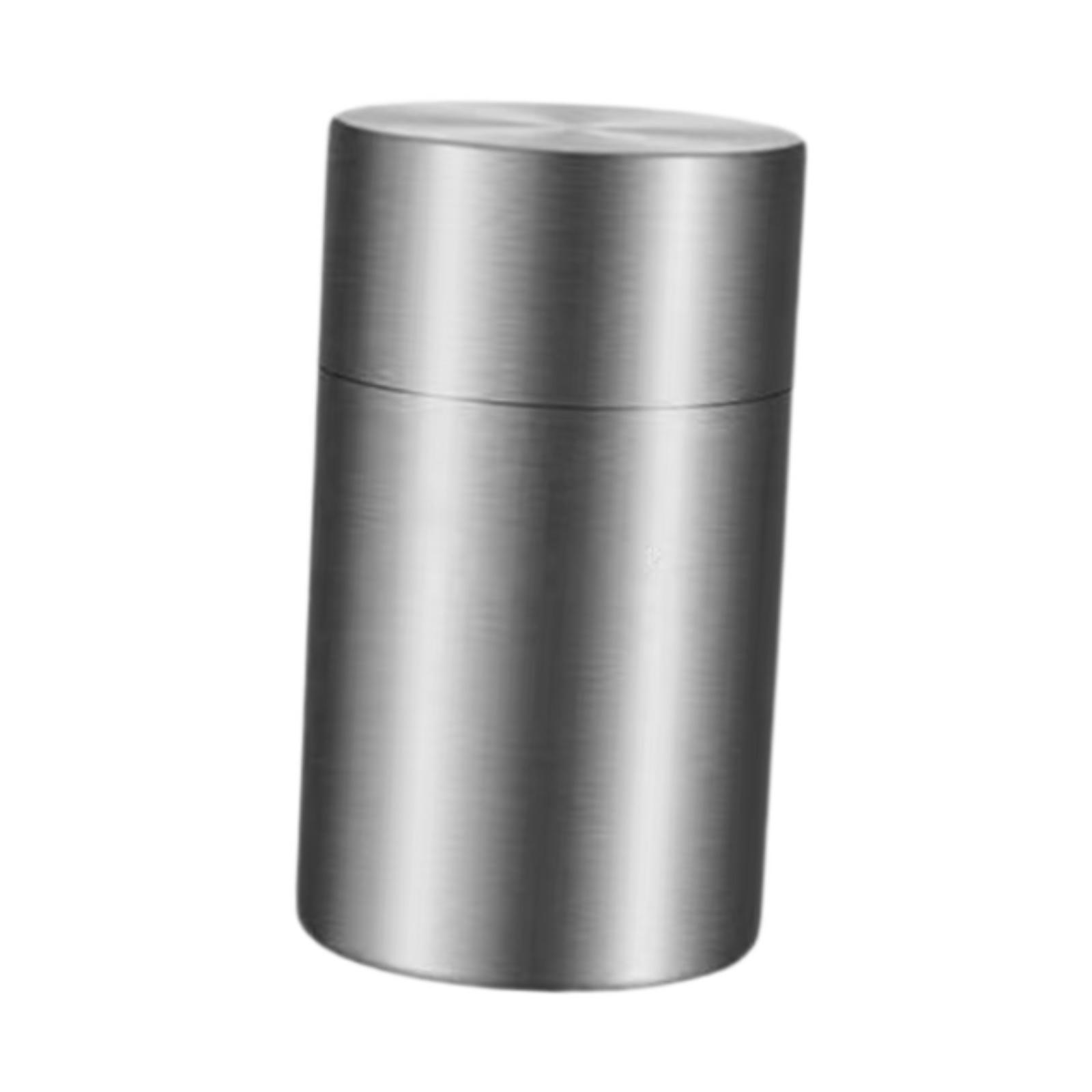 Magideal - Bote De Latas De Té, Bote De Café, Contenedor De Almacenamiento De Granos De Café De Acero Inoxidable, Bote De Té Suelto De Nueces Multiusos De Doble L