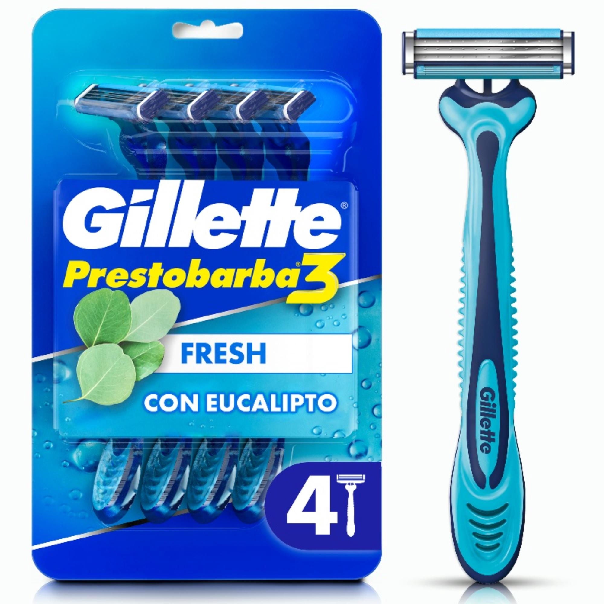 Máquina De Afeitar Prestobarba3 Fresh Con Eucalipto 4 Un Gillette