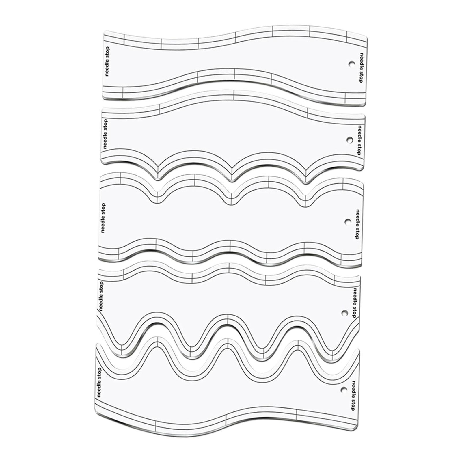Bothyi - Reglas Para Acolchar, Plantillas Para Acolchar, Formas, Plantillas Para Acolchar, Reglas Onduladas, 5 Uds.