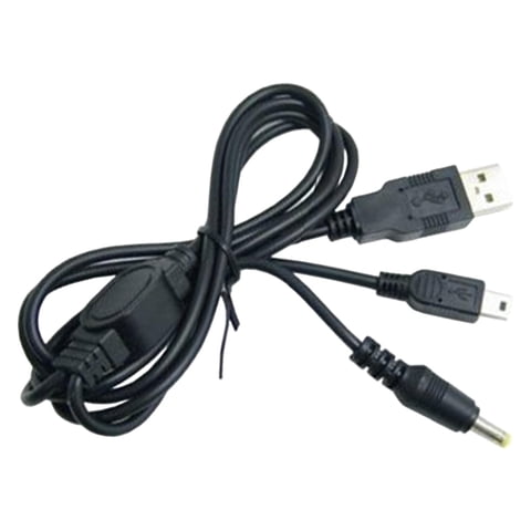 Bothyi - Cable De Datos De Alta Velocidad De Carga Usb 2 En 1 Para Sony Psp 1000 2000 3000 Negro