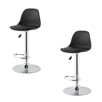 Lubabycas - Pack 2 Sillas Piso Bar Negras Altura Regulable Con Respaldo