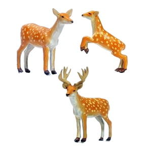 Bothyi - 3 Uds 1:64 Figuras De Ciervos Animales Del Bosque Resina Para Proyectos De Diseño De Diorama Estilo De Decoración A