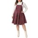 thumbnail image 1 of Agnes Orinda Women's Plus Size Día de San Patricio Elegante Chic Peto a Cuadros Faldas Midi de Moda 1X Rojo, 1 of 6
