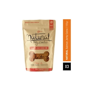 Natural Dog - Pack X3 Snack Salmon Jerky Slices 100Gr