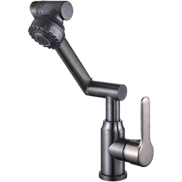 Mezclador Giratorio De 360° Para Lavabo - Brazo Ajustable Libremente, Dos Modos De Caño, Control Dual Para Agua Caliente Y Fría