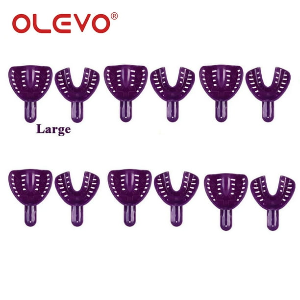 OLEVO 12 Pcs Disposable Dental Impression Trays Adult Kid Kit Colorful Upper Lower Teeth Holder Odontología Treatment Material