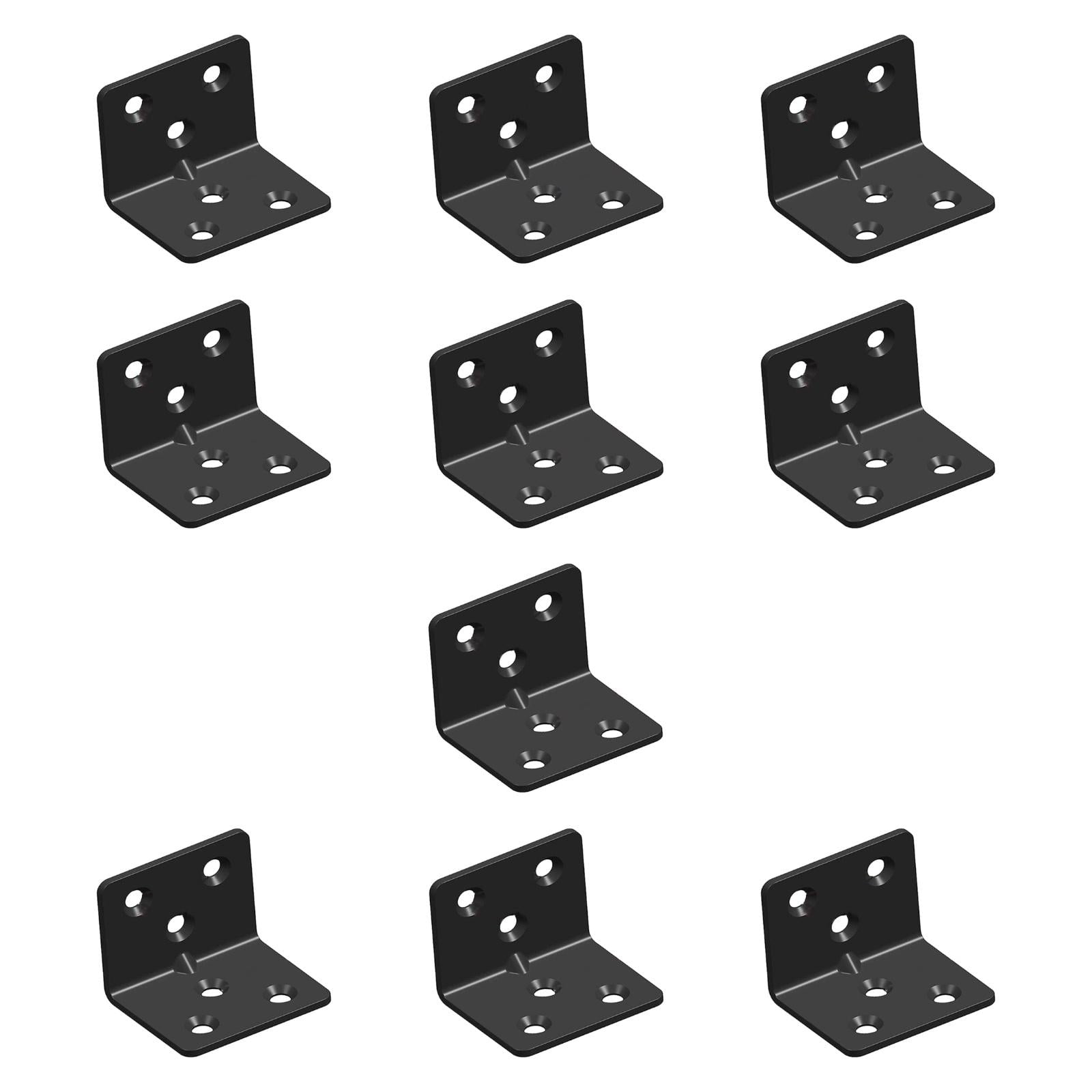 Magideal - 10 Piezas L Brochets De Esquina De Metal Resistente De Metal Pesado Soportes De Esquina Pequeña Para Silla De Gabinete Cajón De Muebles De Carpintería Negro