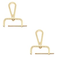 Magideal - 2X Cierre Giratorio Con Gancho A Presión, Cierre De Mosquetón Con Mosquetón, Pestaña De Fabricación Desmontable, Elegante Cierre Giratorio Con Gancho Oro Claro