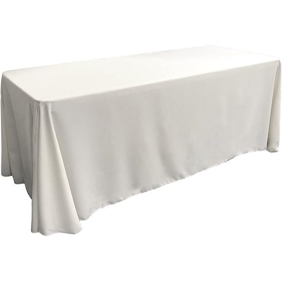 Mantel LA Linen, popelina de poliéster, 90 x 132 cm, color blanco