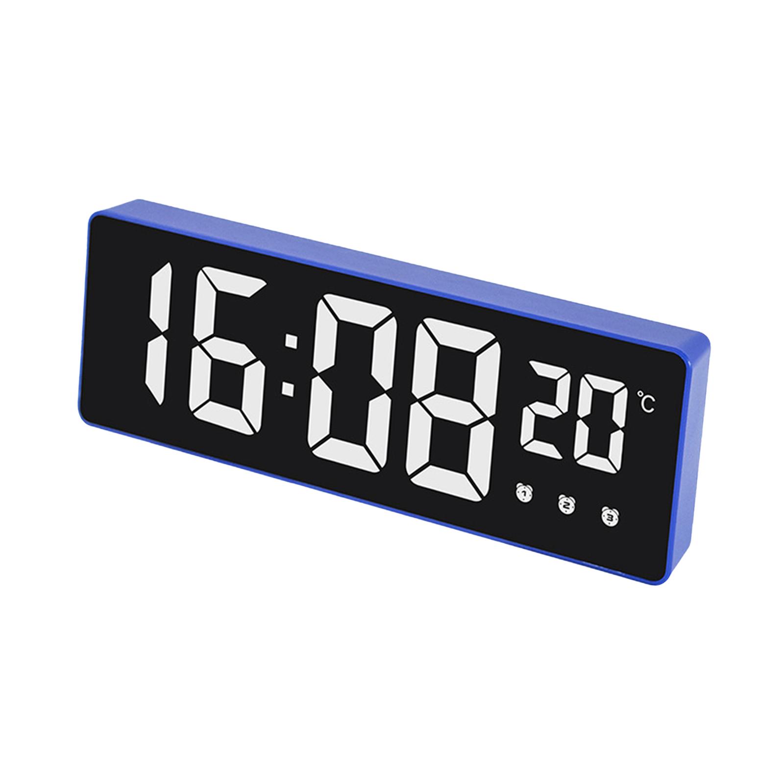 Bothyi - Despertador Digital Pantalla Led Gran Número Silencioso Para Viaje Dormitorio Escritorio Azul