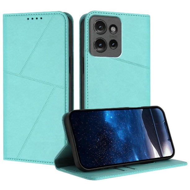 Funda Cartera Magnética para Motorola Edge 50 Protección Antichoque con Ranuras Verde