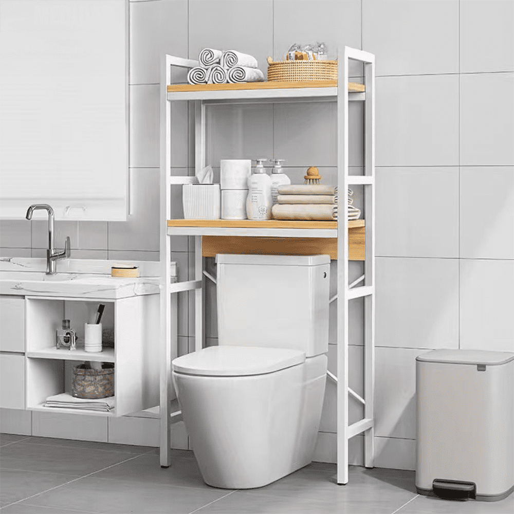 Tienda El Garage - Repisa Organizador Madera Y Metal Baño 2 Niveles 135x50x26 Xp-3