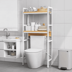 Tienda El Garage - Repisa Organizador Madera Y Metal Baño 2 Niveles 135X50X26 Xp-3