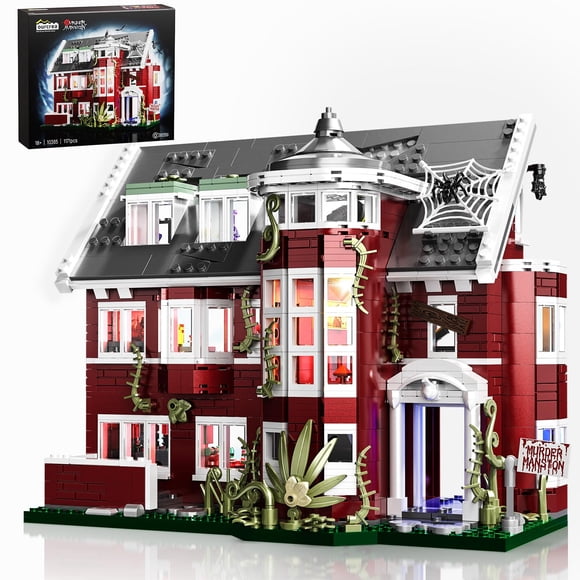Set de construcción Murder House con luces, juguete de bloques de construcción de casa embrujada ins