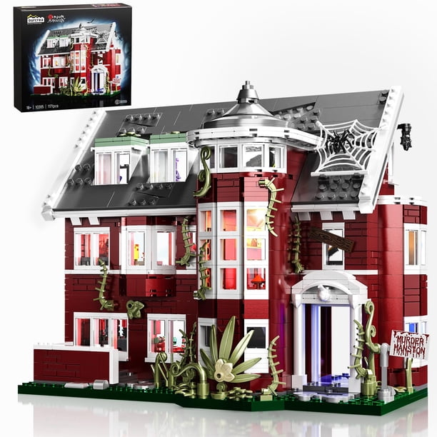 Set de construcción Murder House con luces, juguete de bloques de construcción de casa embrujada ins
