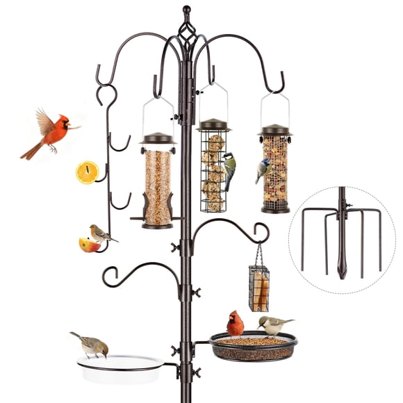 Kit de estación de alimentación para aves ERYTLLY de 239 cm resistente al óxido