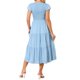 thumbnail image 3 of INSPIRE CHIC Vestido de Mujer con Nido de Abeja Casual de Manga Corta con Volantes Cuello en V Verano Línea A Elástico de Cintura Alta Vestidos Midi con Capas S Azul Claro, 3 of 6