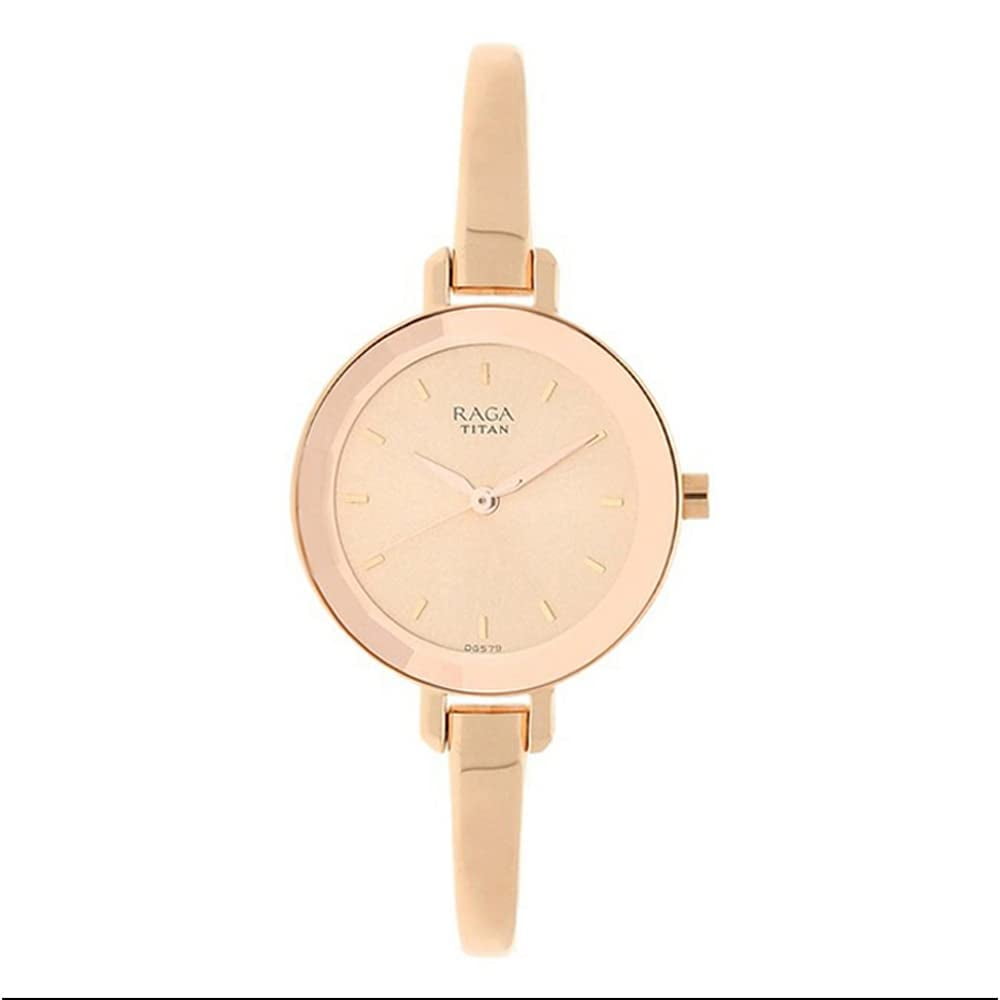 Reloj De Pulsera Titan Raga Viva Para Mujer En Oro Rosa Con Pulsera