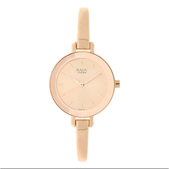 Reloj de pulsera Titan Raga Viva para mujer en oro rosa con pulsera