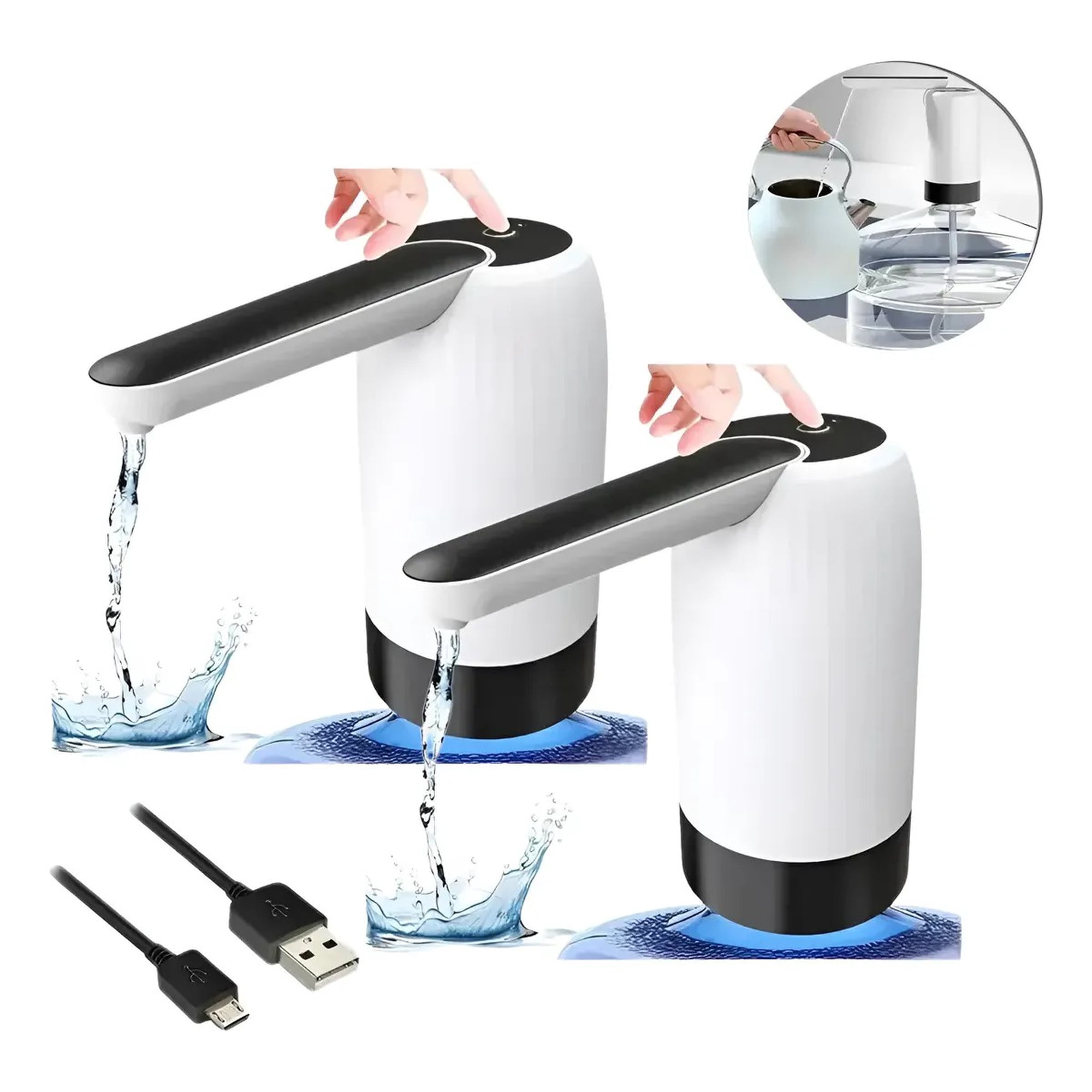 Genérica - Pack X2 Dispensador Agua Bomba Eléctrica Usb Bidón