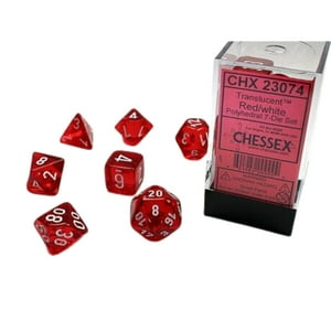Chessex - Set 7 Dados Rol Translúcidos - Variedades