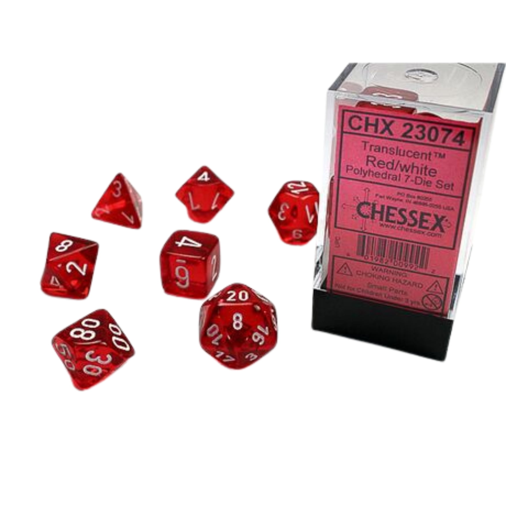 Chessex - Set 7 Dados Rol Translúcidos - Variedades