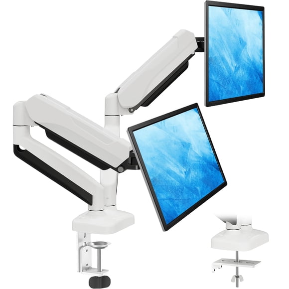 Soporte de doble monitor MOUNTUP con resorte de gas ajustable de 13 a 32 pulgadas