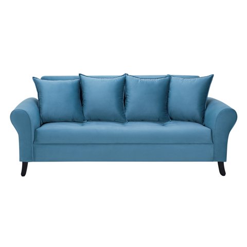 Bodevir - Sofa Lua 3C Felpa 20 Azul Petroleo
